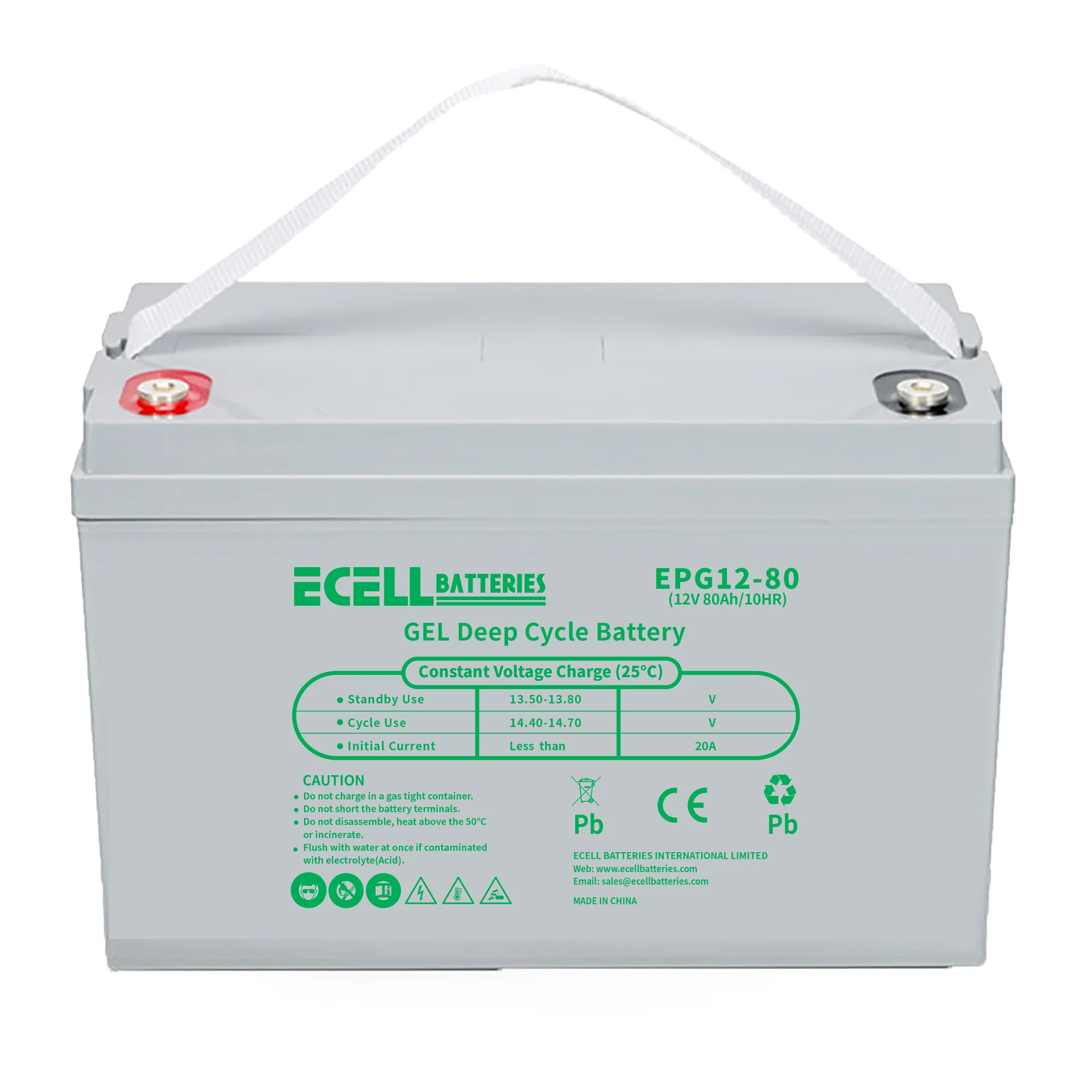 EPG12-80, 12V 80Ah 10HR, 20A