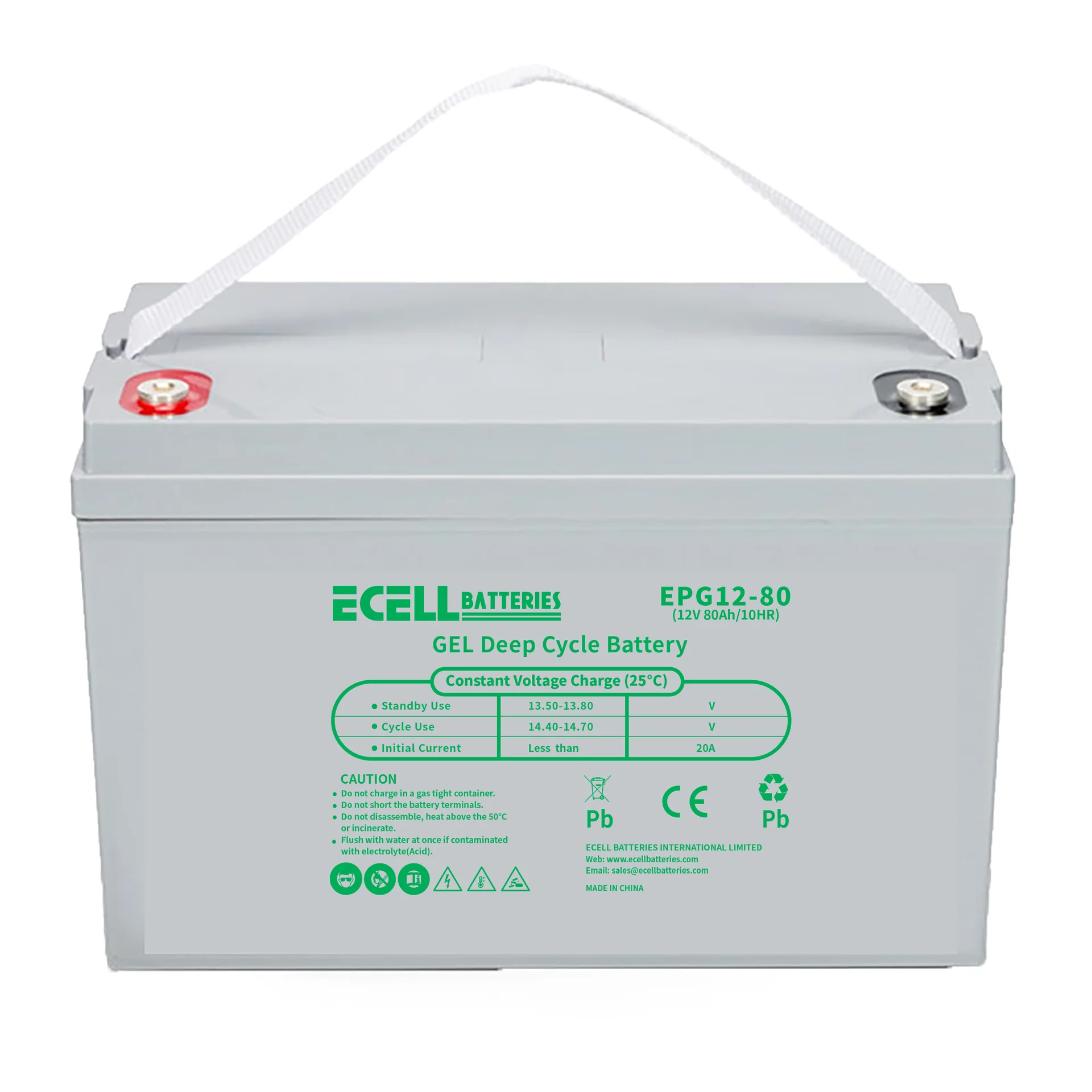 EPG12-80HR, 12V 80Ah, 10HR, 20A