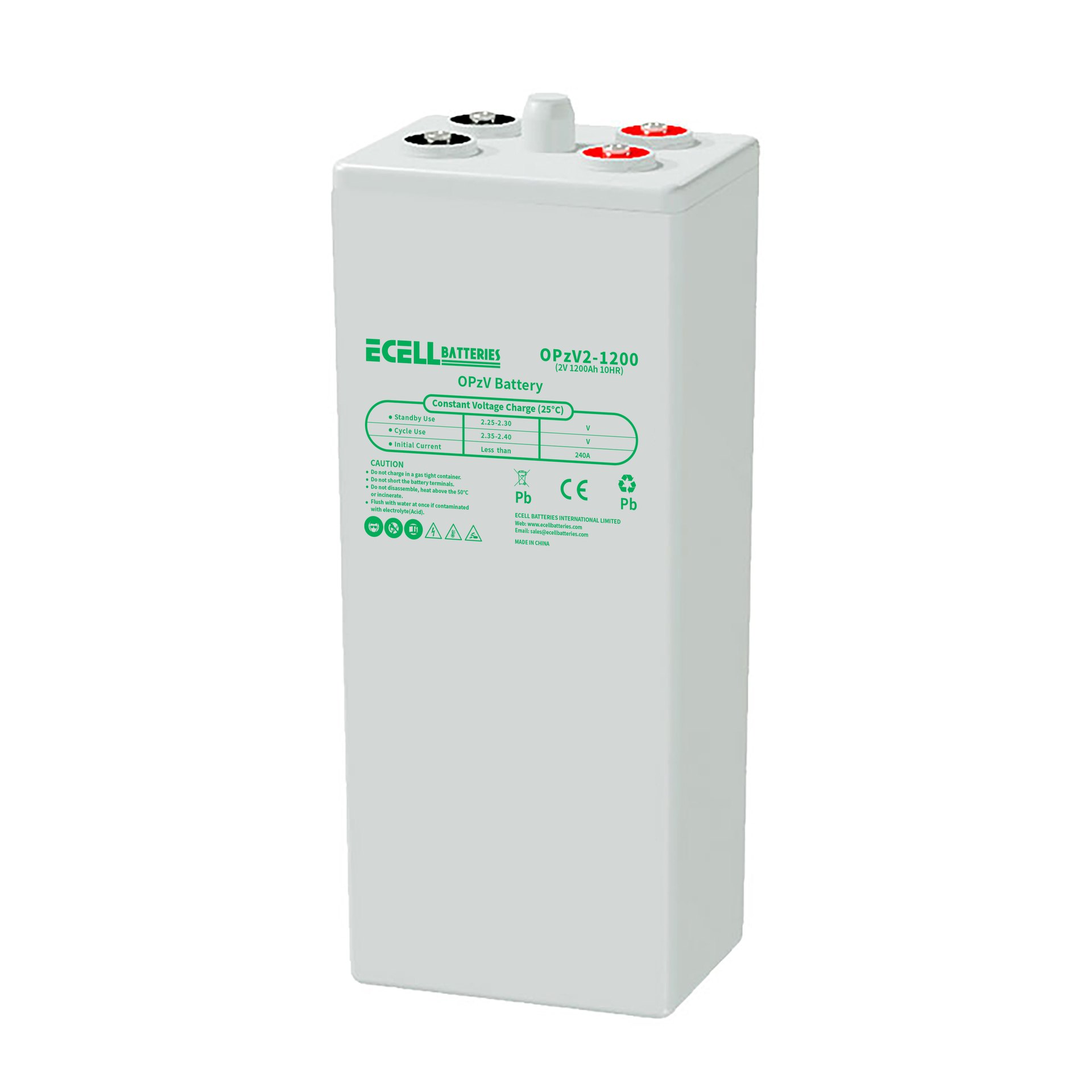 OPzV 2-1200, 2V 1200Ah, 10HR, 240A