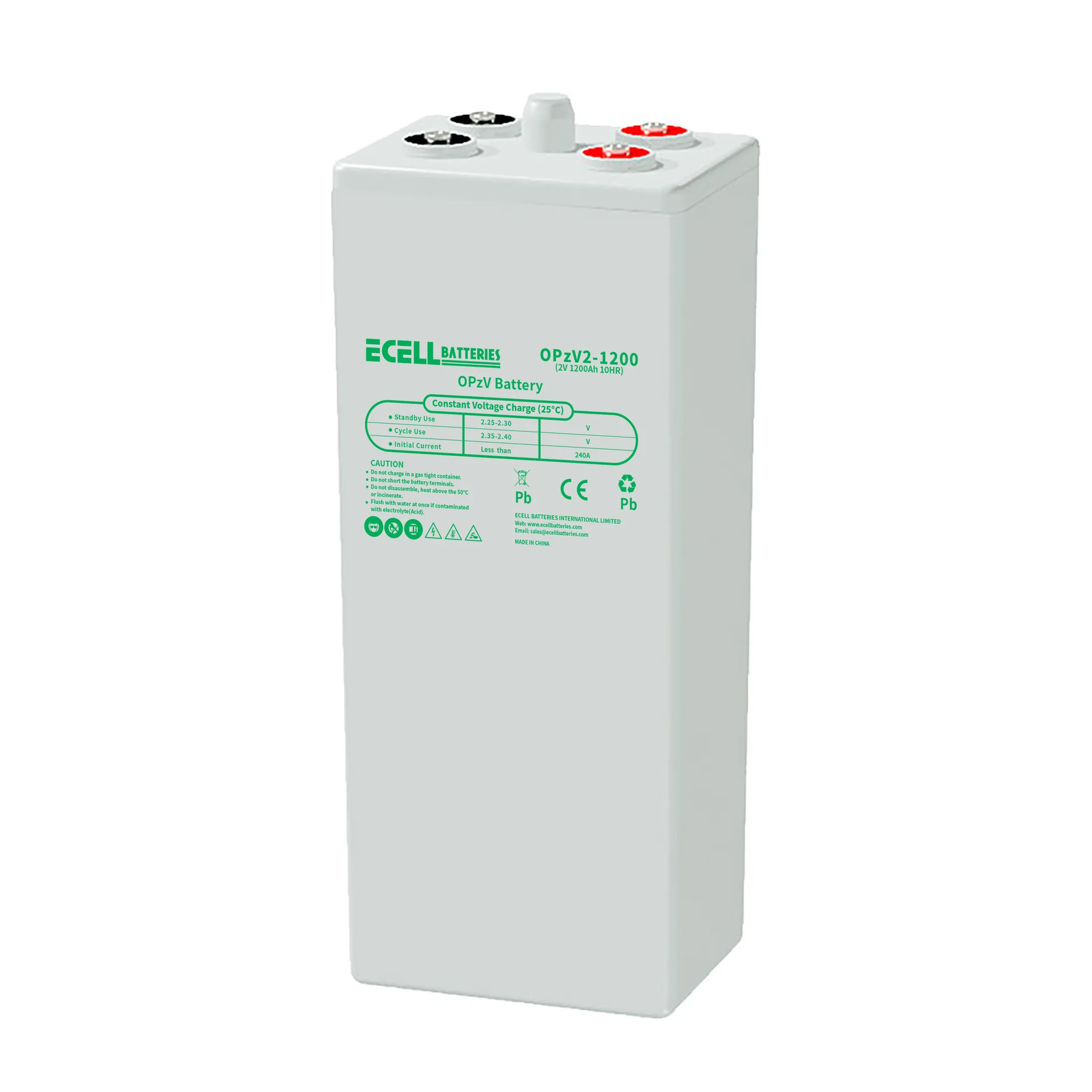 OPzV 2-1200, 2V 1200Ah, 10HR, 240A