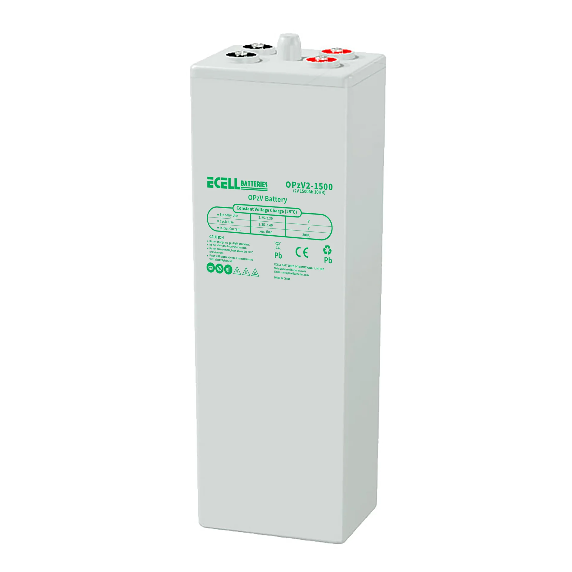OPzV 2-1500, 2V 1500Ah, 10HR, 300A