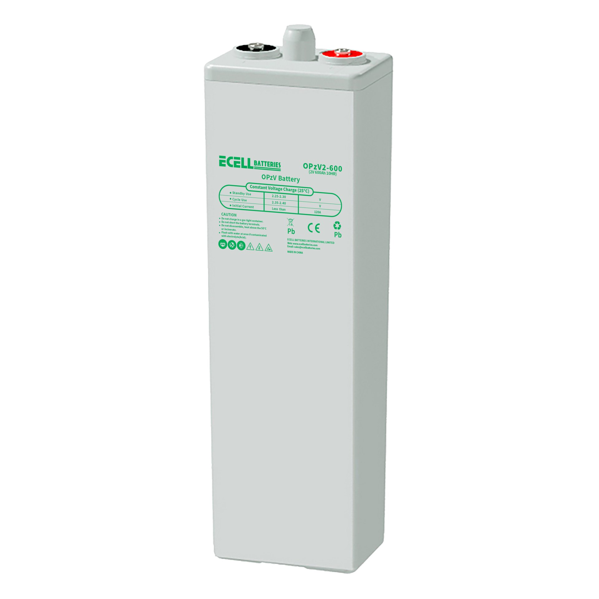 OPzV 2-600, 2V 600Ah, 10HR, 120A
