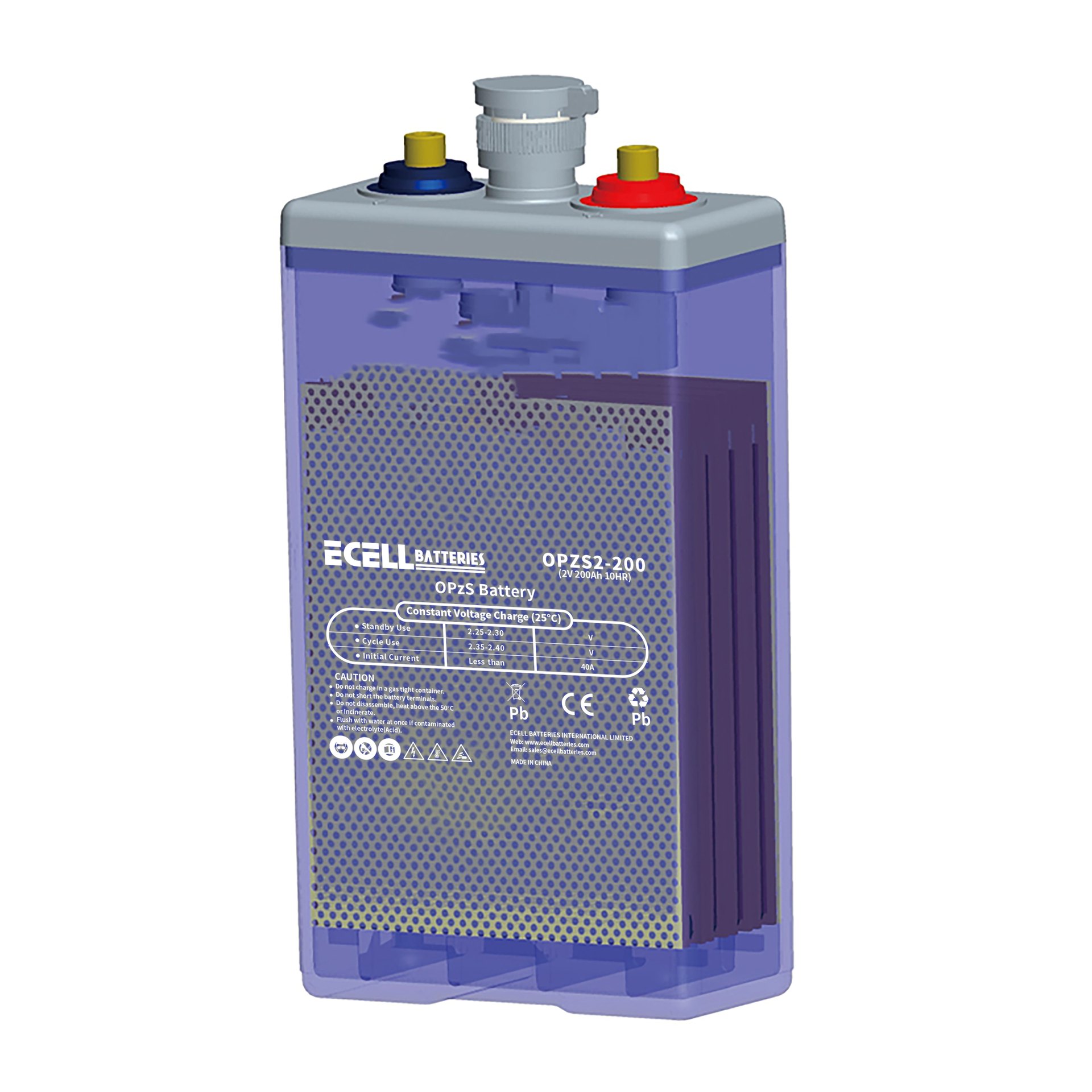OPzS2-200, 2V 200Ah, 10HR, 40A